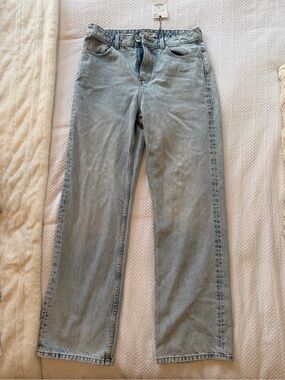 Zara Light Wash Straight-Leg Jeans - Light Blue